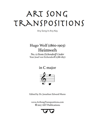 Book cover for WOLF: Heimweh (transposed to C major)