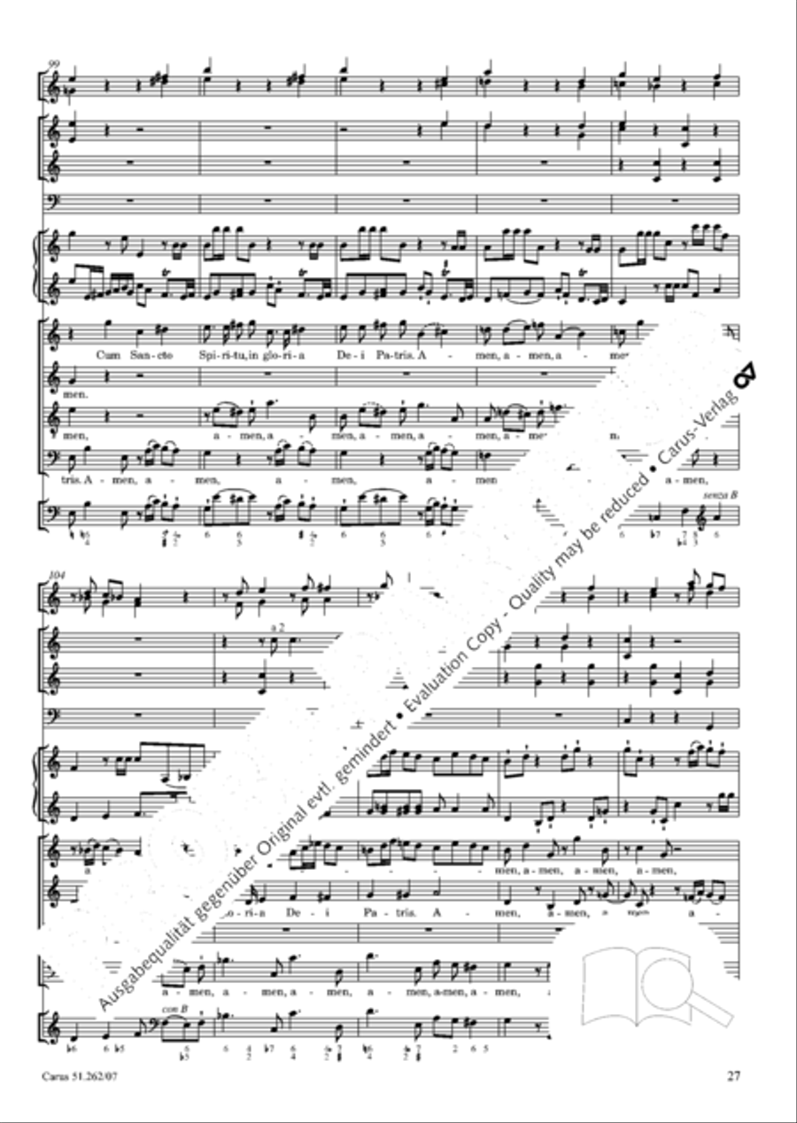 Missa longa in C major (Missa longa in C) 4-Part scores gallery preview page 28