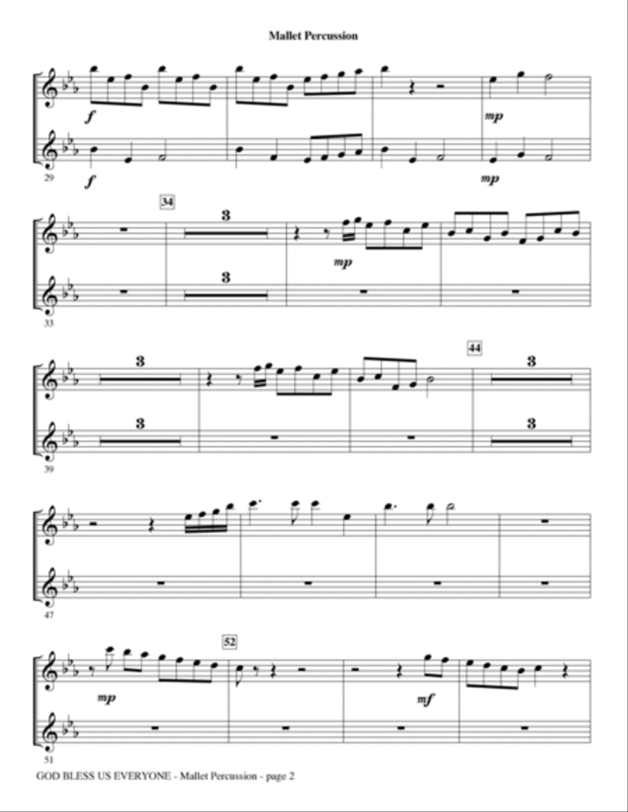 God Bless Us Everyone (from Disney's A Christmas Carol) - Mallet Percussion Choir scores gallery preview page 2