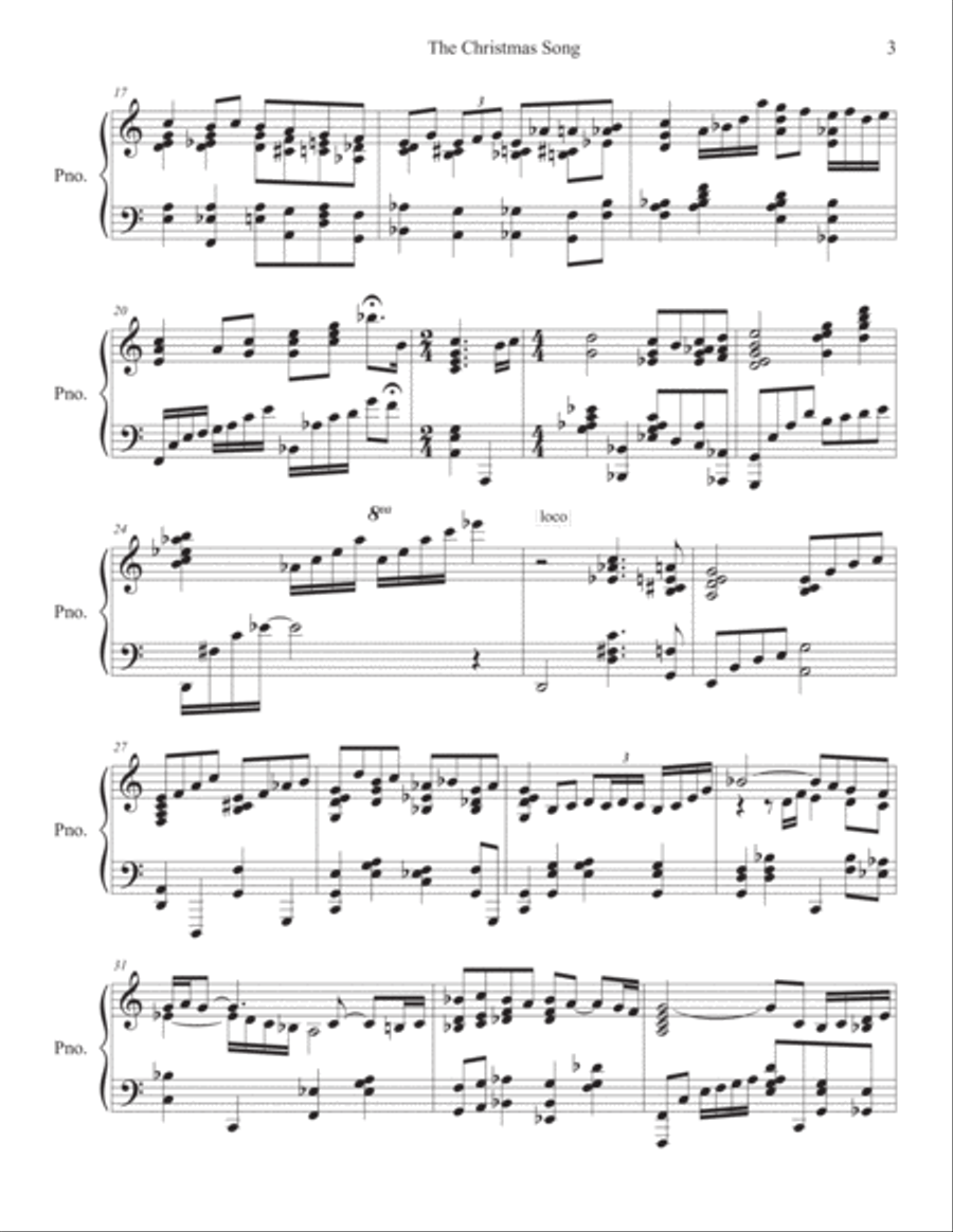 The Christmas Song (Chestnuts Roasting On An Open Fire) Piano Solo scores gallery preview page 3