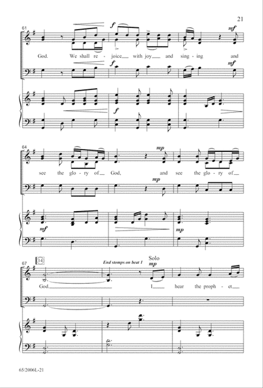 I Hear the Prophet Callin' 3-Part scores gallery preview page 22