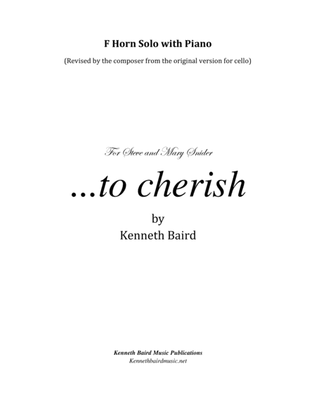 Book cover for To Cherish (for horn in F and piano)