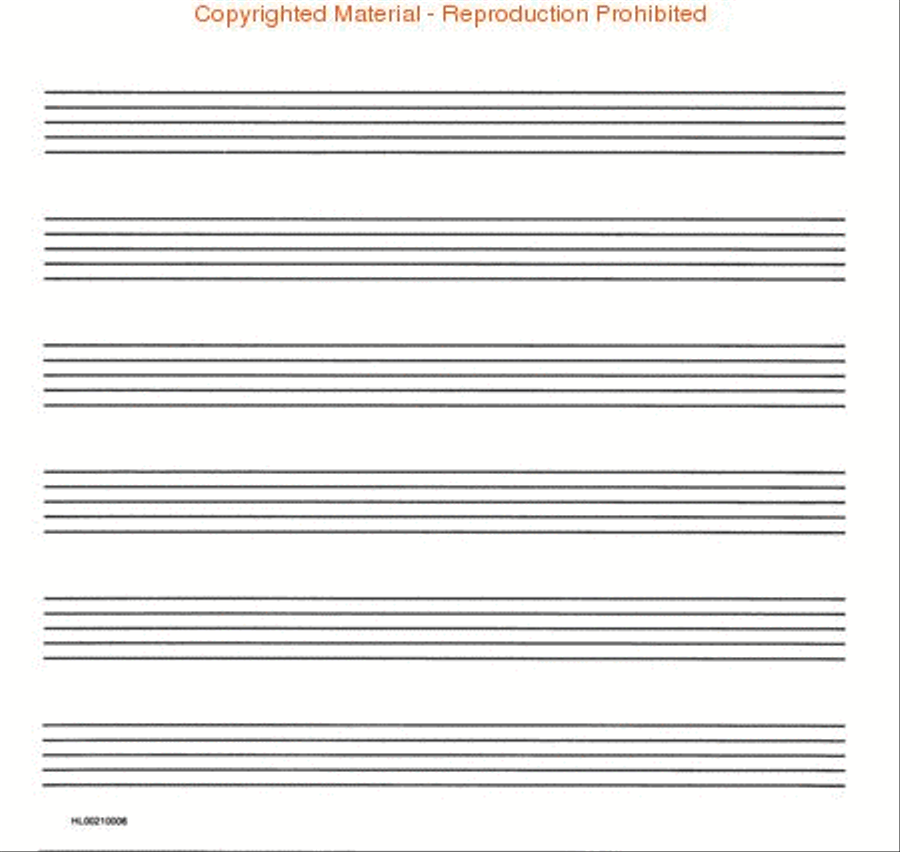 Wide Staff Wirebound Manuscript Paper (Aqua Cover) Staff Paper scores gallery preview page 2