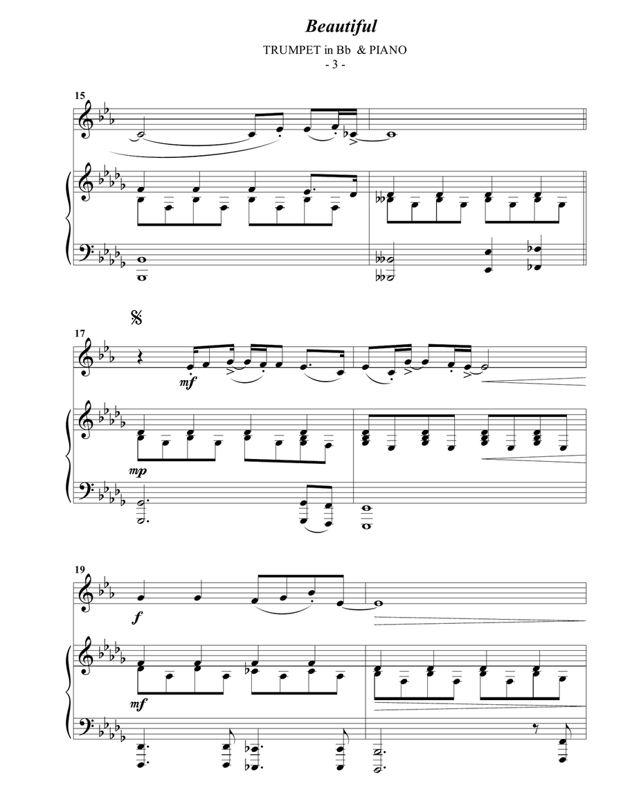 Beautiful B-Flat Trumpet scores gallery preview page 3