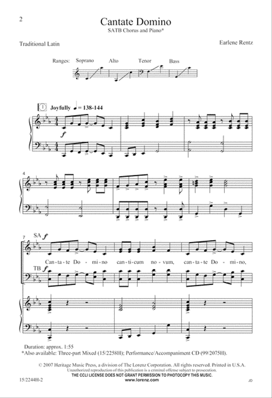 Cantate Domino Cantate Domino 4-Part scores gallery preview page 3