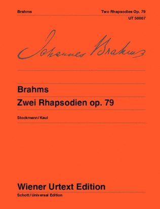 Book cover for Two Rhapsodies Op. 79