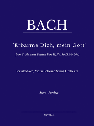 Book cover for Aria: Erbarme Dich, mein Gott from Matthäuspassion (Strings and Alto voice)