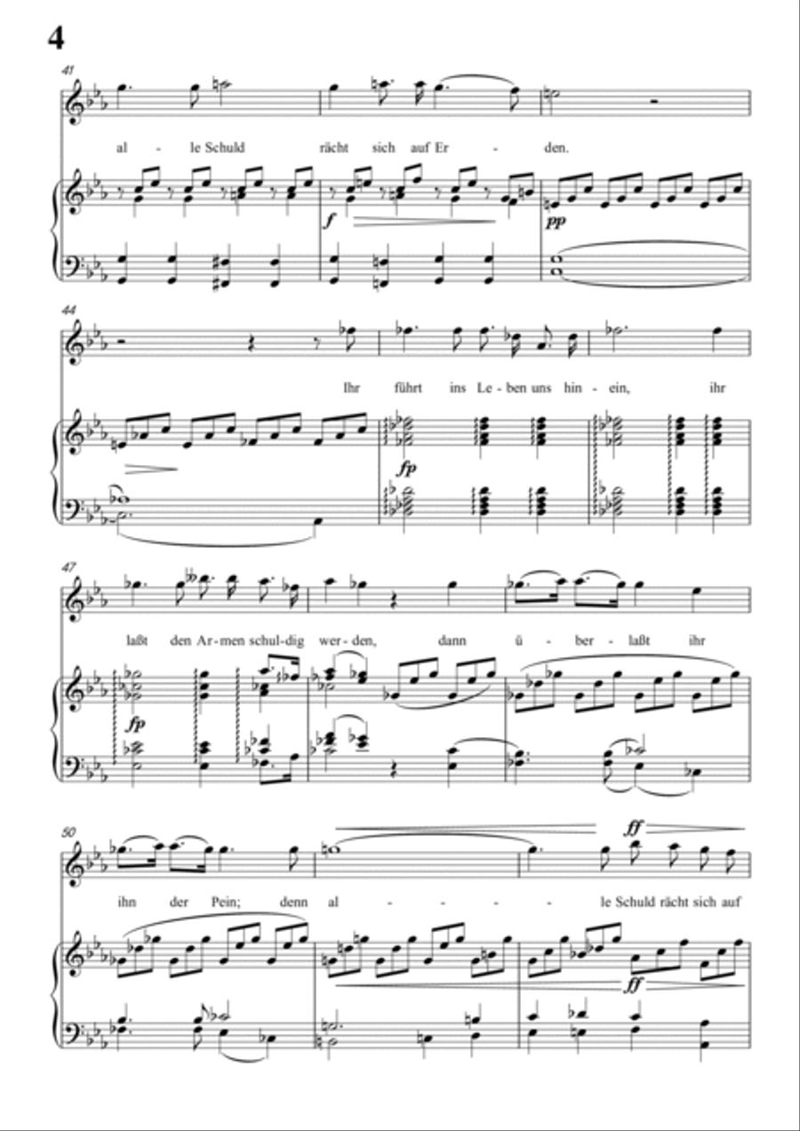 Schubert-Gesänge des Harfners,Op.12 No.2 in c minor,for Vocal and Piano Voice scores gallery preview page 5