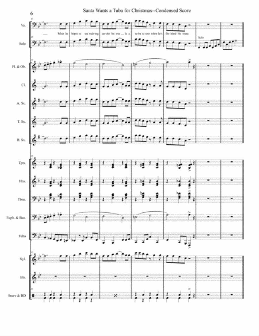 Santa Wants A Tuba For Christmas - Band Concert Band scores gallery preview page 6