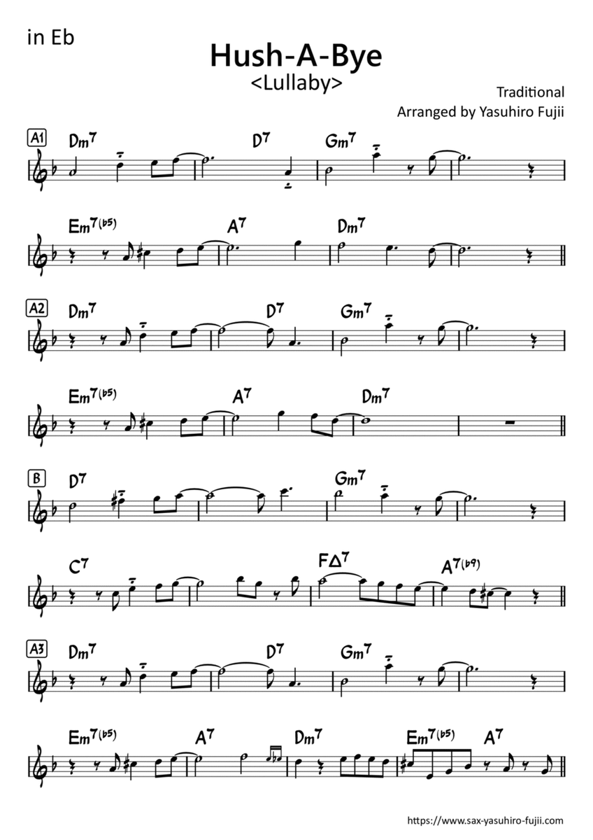 Hush-A-Bye - Easy Improvisation Example for Alto Sax