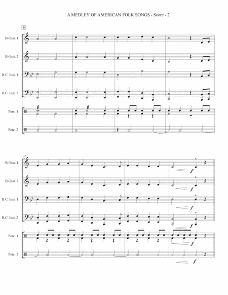 A Medley of American Folk Songs for Brass Quartet (Beginner Level) image number null