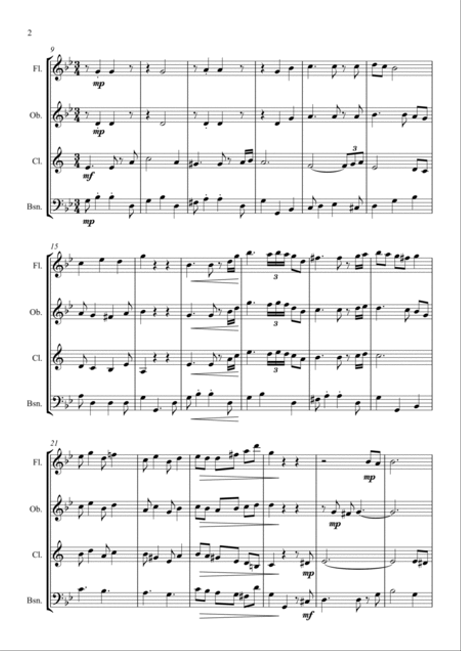 Hungarian Dance - in a Jazz Style - for Woodwind Quartet Woodwind Quartet scores gallery preview page 2