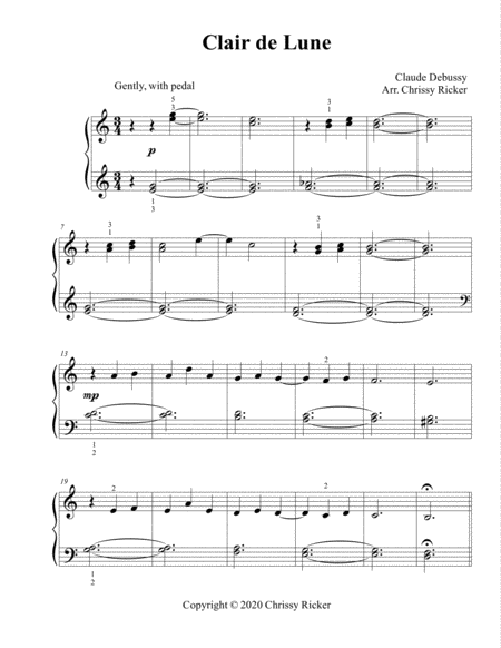 Clair de Lune - late elementary piano with practice tips image number null