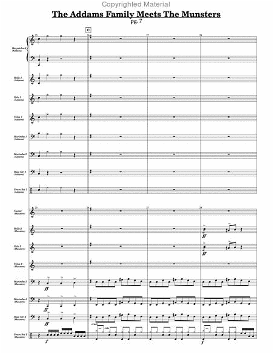 Addams Family Meets the Munsters, The Percussion Ensemble scores gallery preview page 5