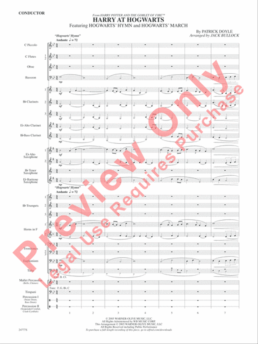 Harry at Hogwarts (from Harry Potter and the Goblet of Fire) Concert Band scores gallery preview page 3
