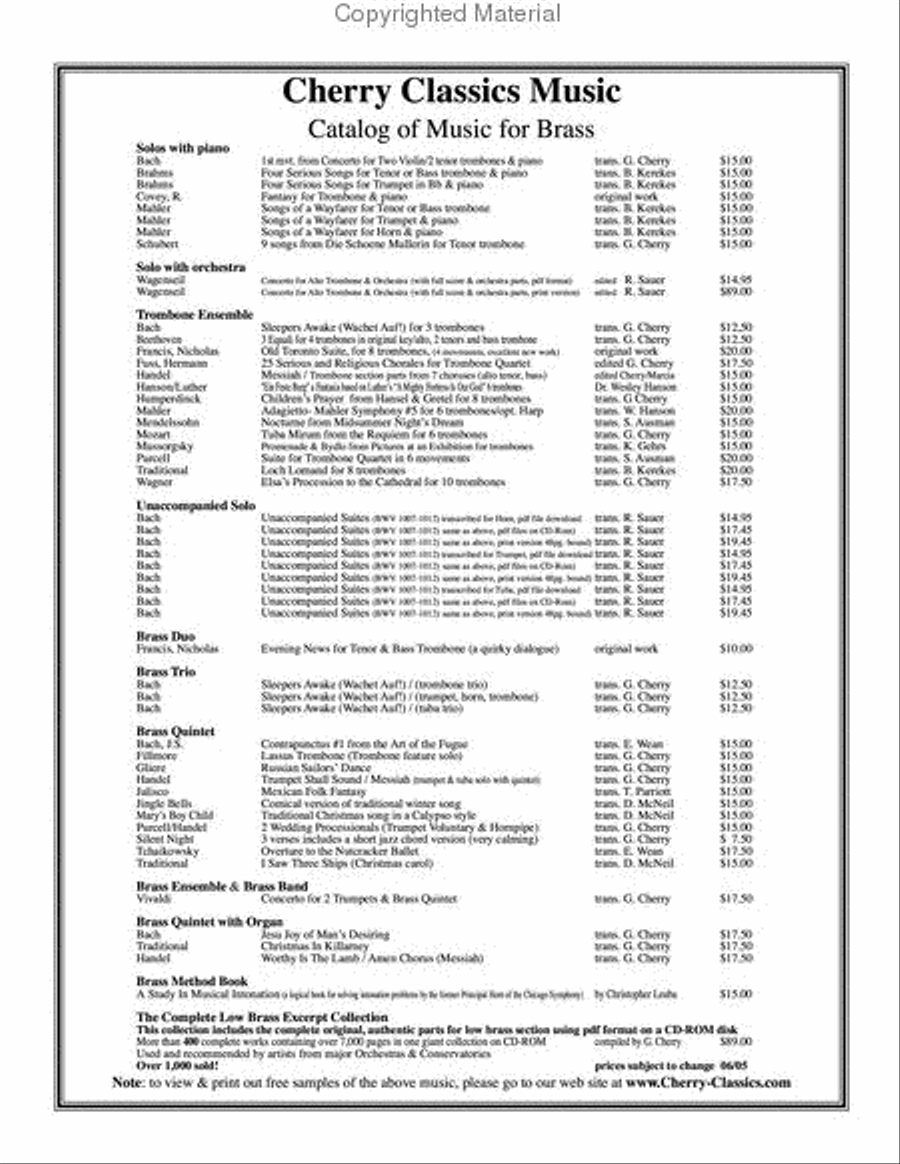 Unaccompanied Suites Horn CD-ROM