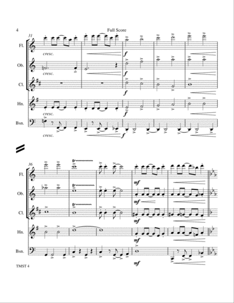 The Muppet Show Theme Woodwind Quintet scores gallery preview page 4