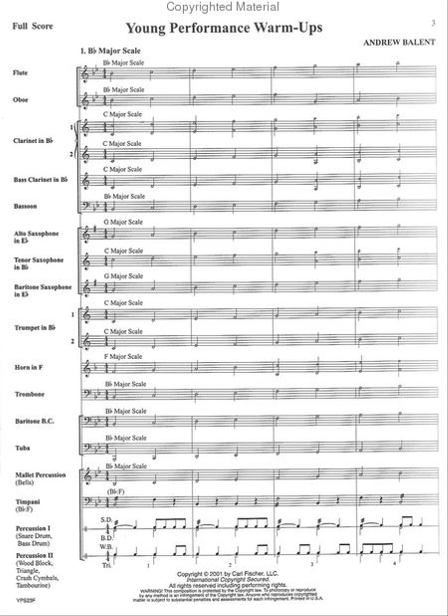 Young Performance Warm-Ups Concert Band scores gallery preview page 2