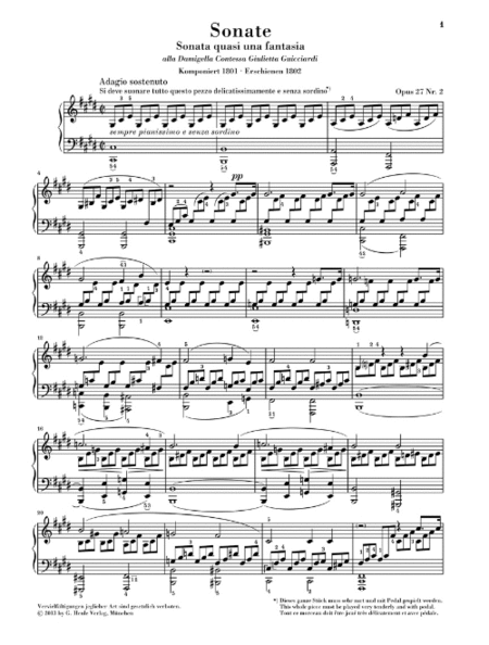 Piano Sonata No. 14 in C-sharp minor, Op. 27, No. 2 (Moonlight)