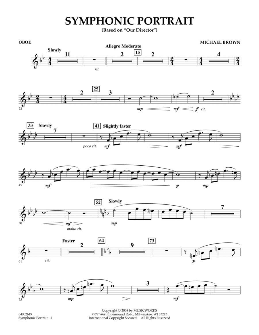 Symphonic Portrait (based on Our Director) - Oboe Oboe scores gallery preview page 1