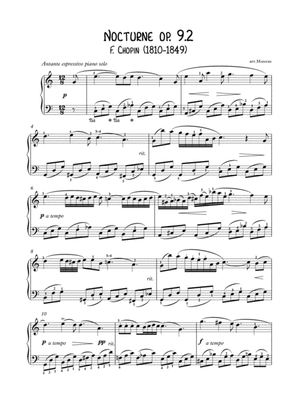 Nocturne 9-2 by Chopin piano solo
