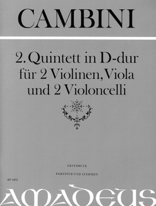 Book cover for 2. Quintet in D major