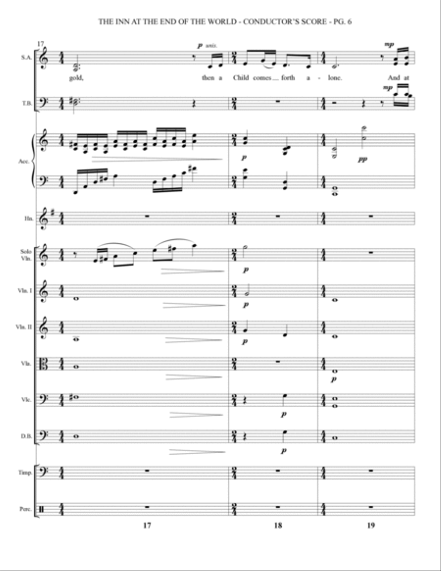 The Inn at the End of the World (arr. Heather Sorenson) - Full Score Choir scores gallery preview page 6