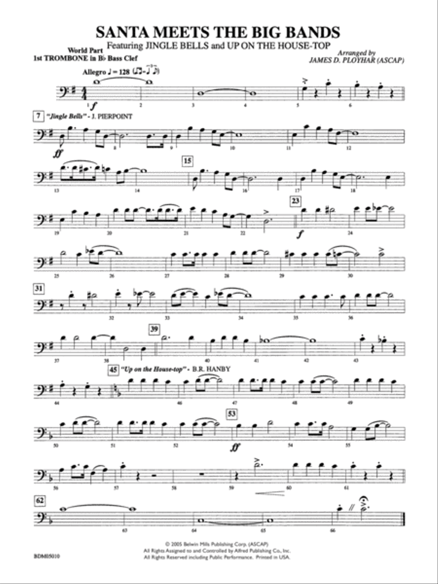 Santa Meets the Big Bands: WP 1st B-flat Trombone B.C. Concert Band scores gallery preview page 1