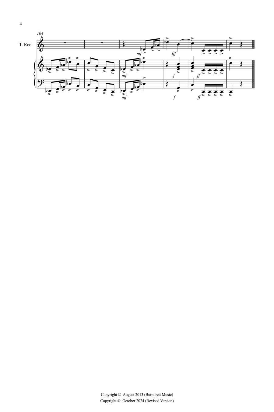3 Halloween Pieces for Tenor Recorder and Piano Tenor Recorder scores gallery preview page 4