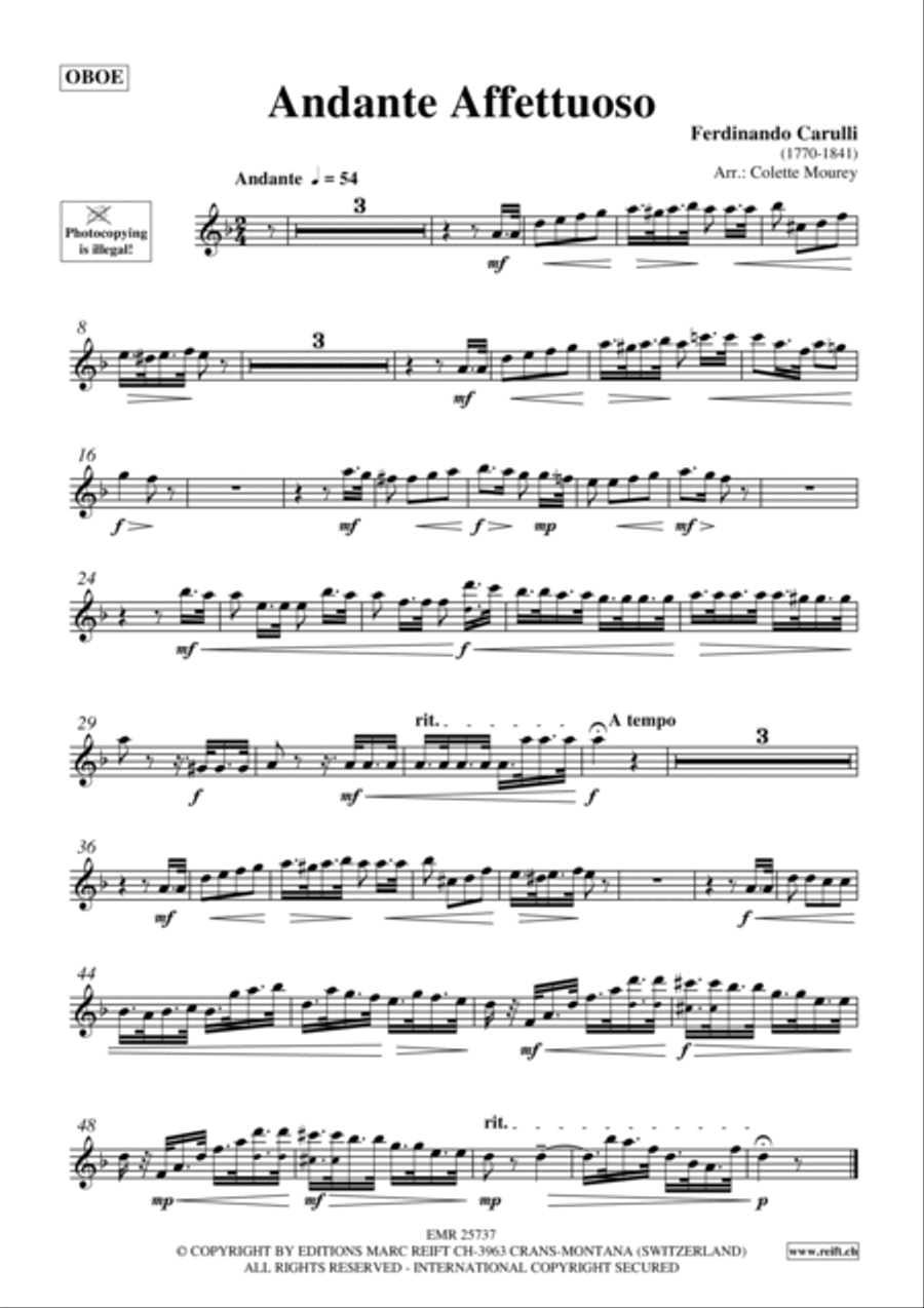 Andante Affettuoso Andante Affettuoso Oboe scores gallery preview page 2
