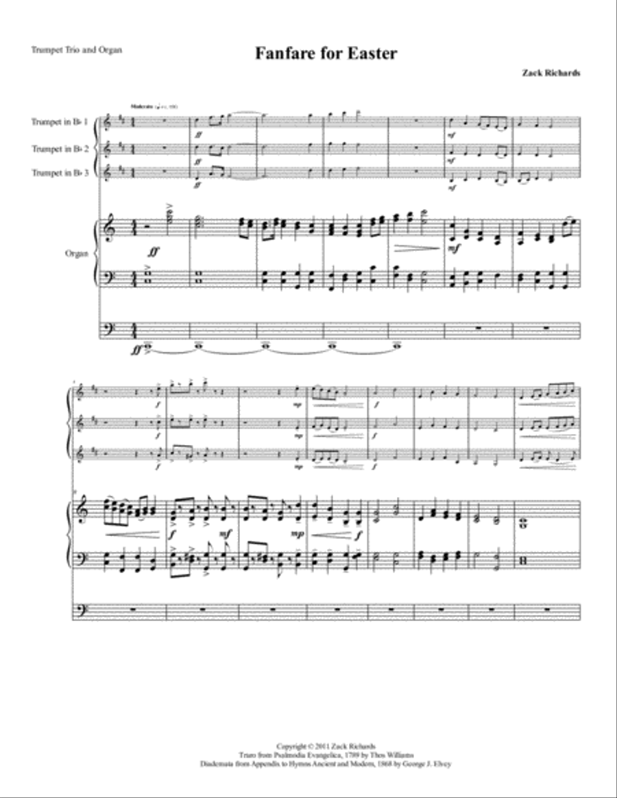 Fanfare for Easter for Trumpet Trio and Organ Trumpet Trio scores gallery preview page 3