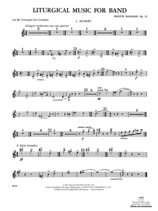 Liturgical Music for Band, Op. 33: 1st B-flat Trumpet