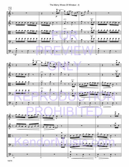 Merry Wives Of Windsor, The (Themes From The Overture) (Full Score)