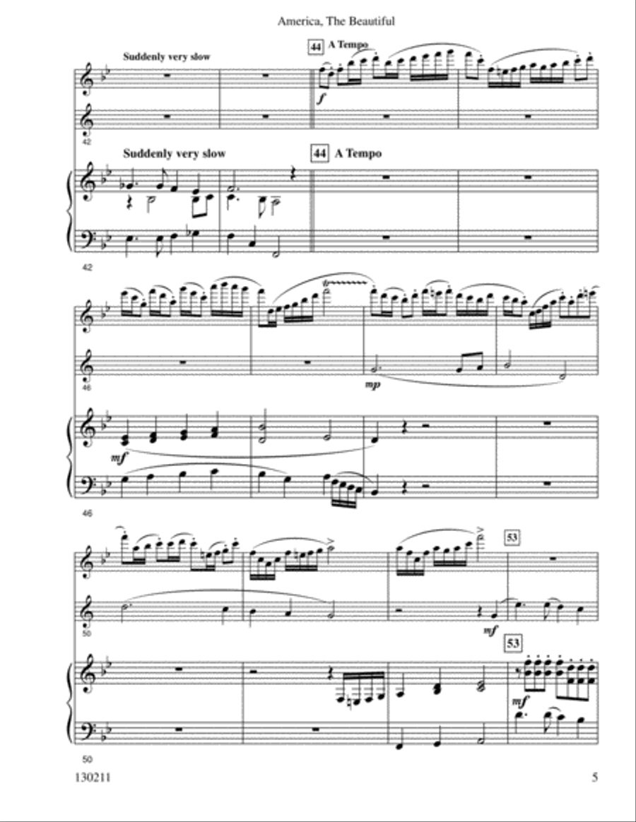 America The Beautiful Woodwind Duet scores gallery preview page 6