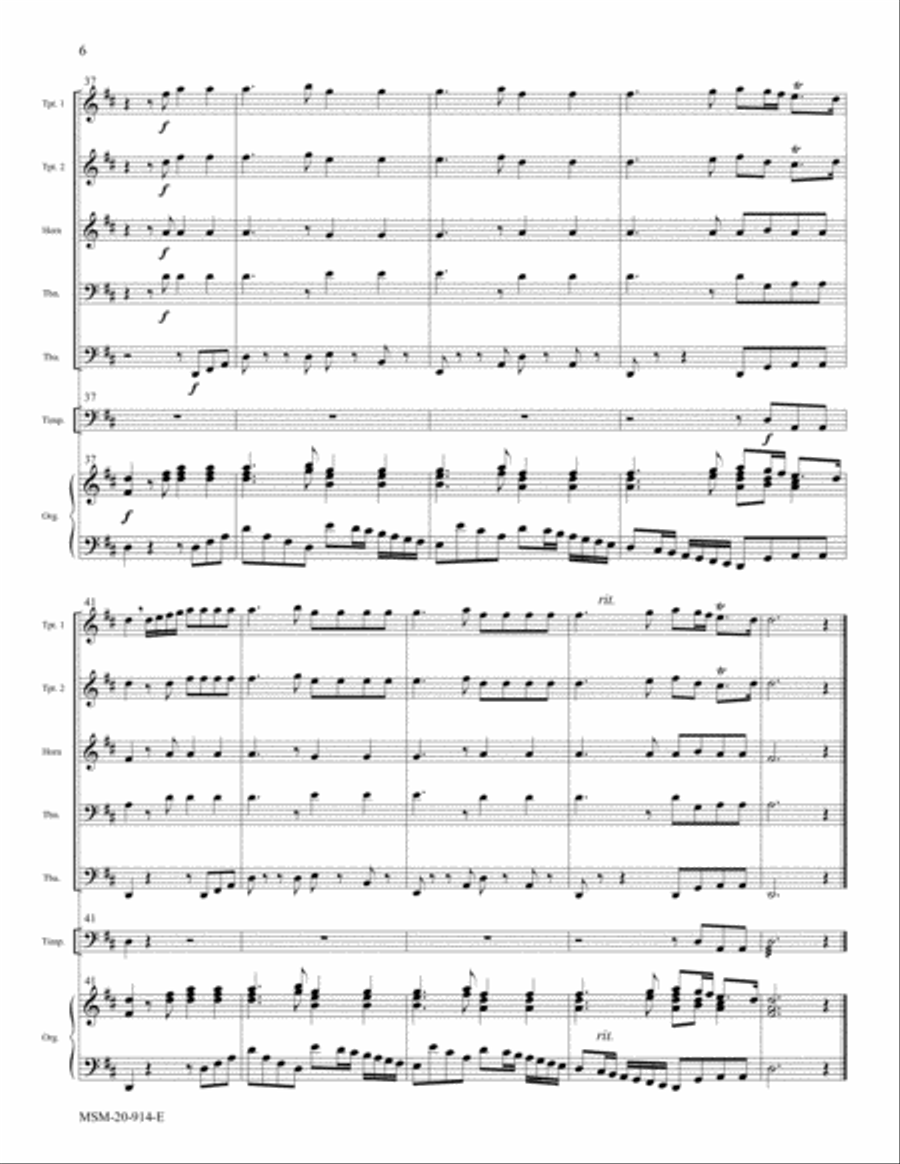 Overture from Water Music, Suite 2 Organ scores gallery preview page 6