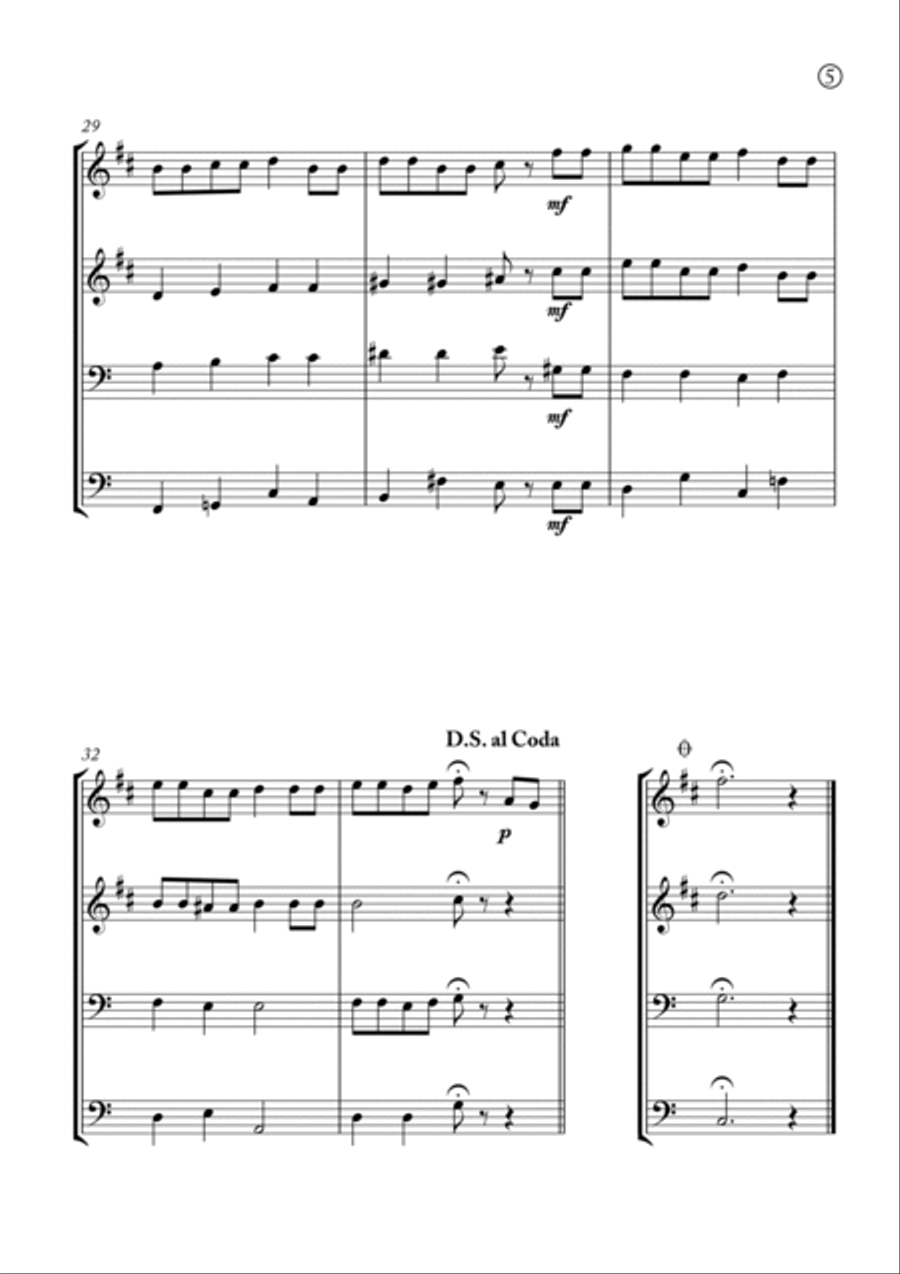 Hymne A L'amour Brass Quartet scores gallery preview page 5