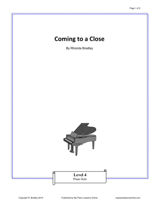 Coming to a Close (Level 4 piano solo)