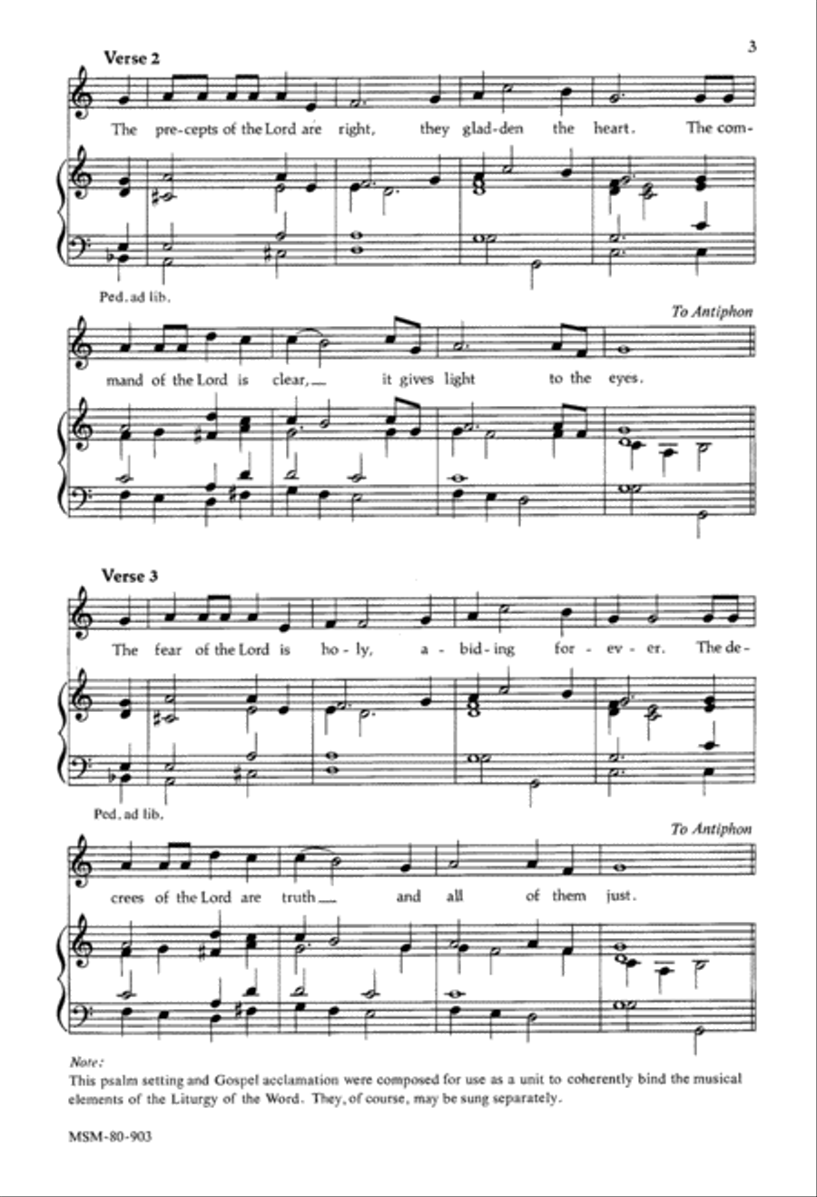 Psalm 19/Gospel Acclamation 4-Part scores gallery preview page 2