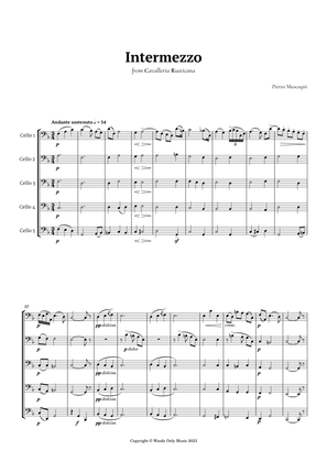 Intermezzo from Cavalleria Rusticana by Mascagni for Cello Quintet