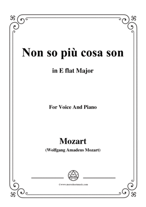 Book cover for Mozart-Non so più cosa son,from 'Le Nozze di Figaro',in E flat Major,for Voice and Piano