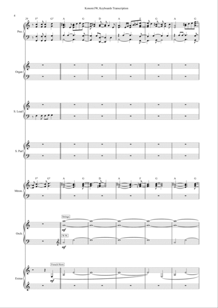 Konom (Keyboards Transcription) - Score Only Large Ensemble scores gallery preview page 6