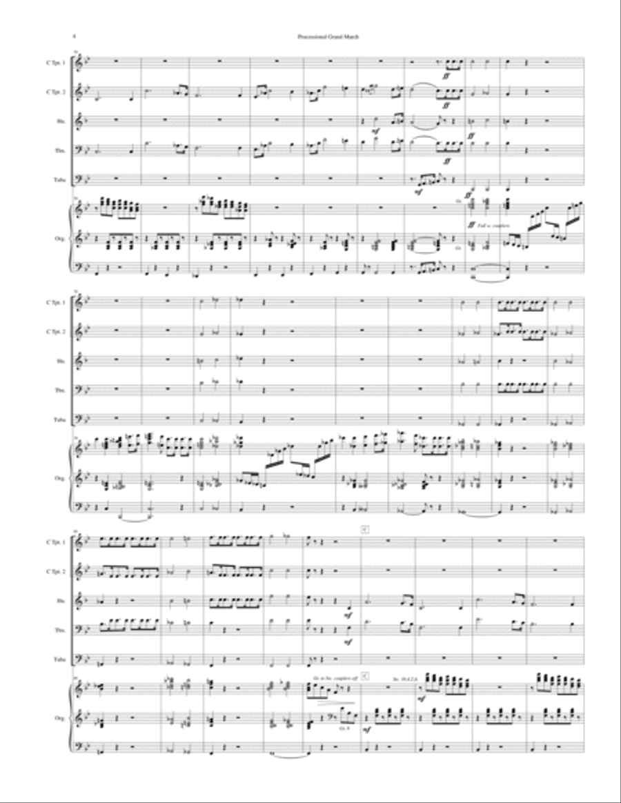 Processional Grand March, Op. 25 (for Organ and Brass Quintet) Brass Ensemble scores gallery preview page 5