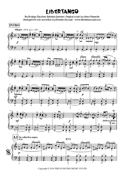 Libertango - Amazing arrangement for solo accordion image number null