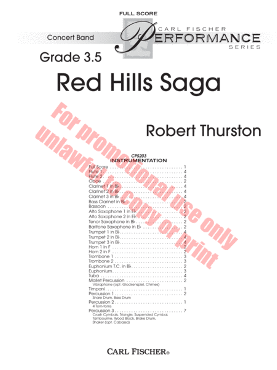 Red Hills Saga Concert Band scores gallery preview page 2
