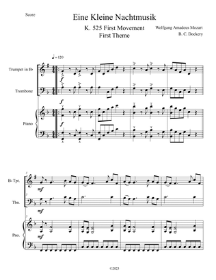 Eine Kleine Nachtmusik (A Little Night Music) for Trumpet and Trombone Duet with Piano Accompaniment