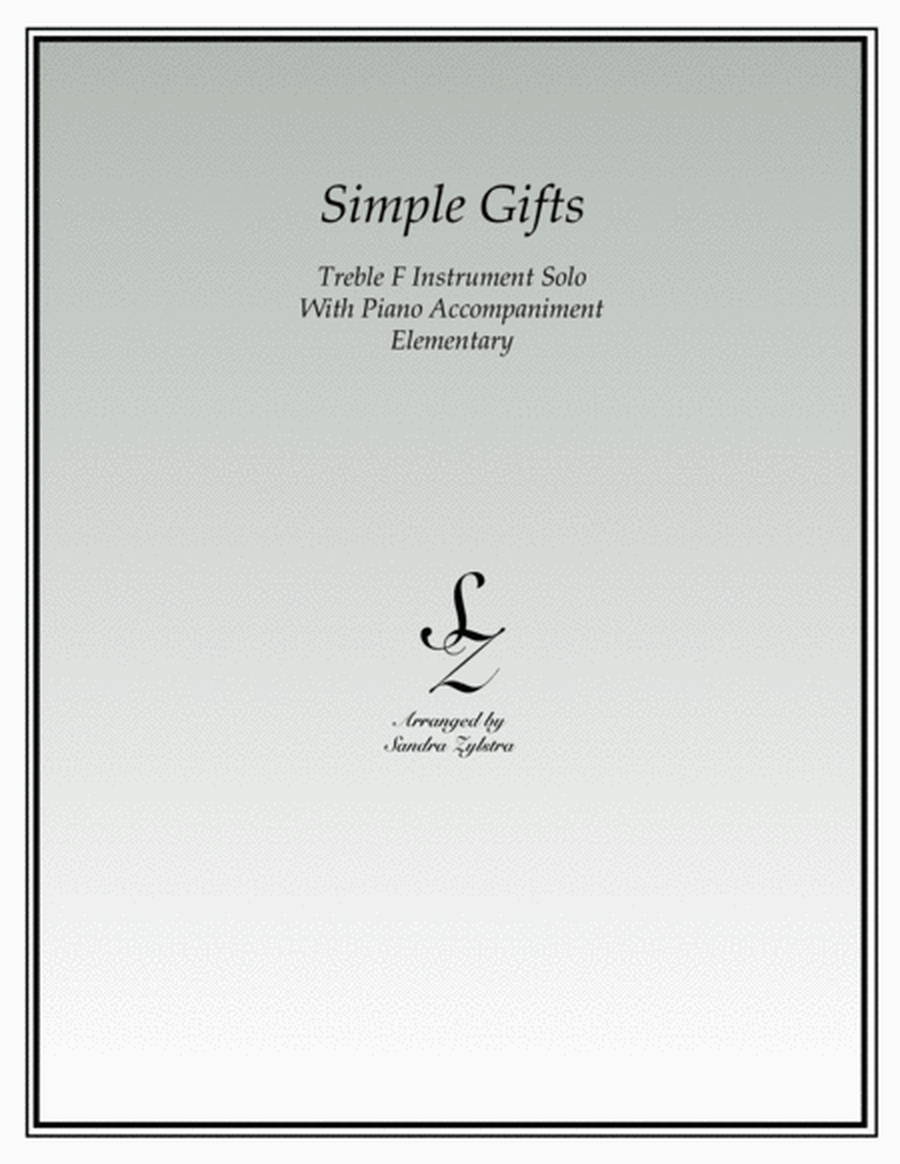 Simple Gifts (treble F instrument solo) image number null