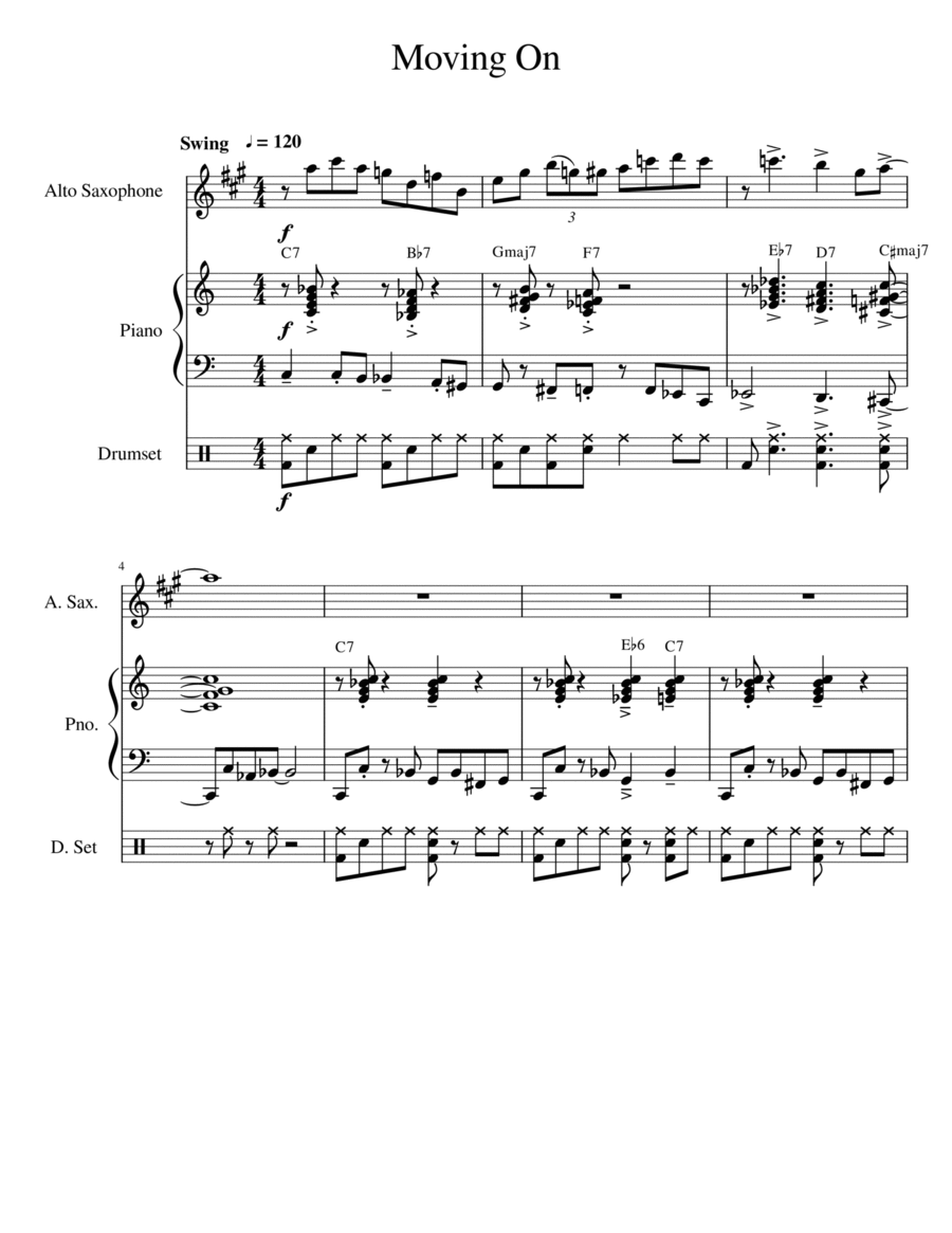 Moving On Moving On Jazz Ensemble scores gallery preview page 1