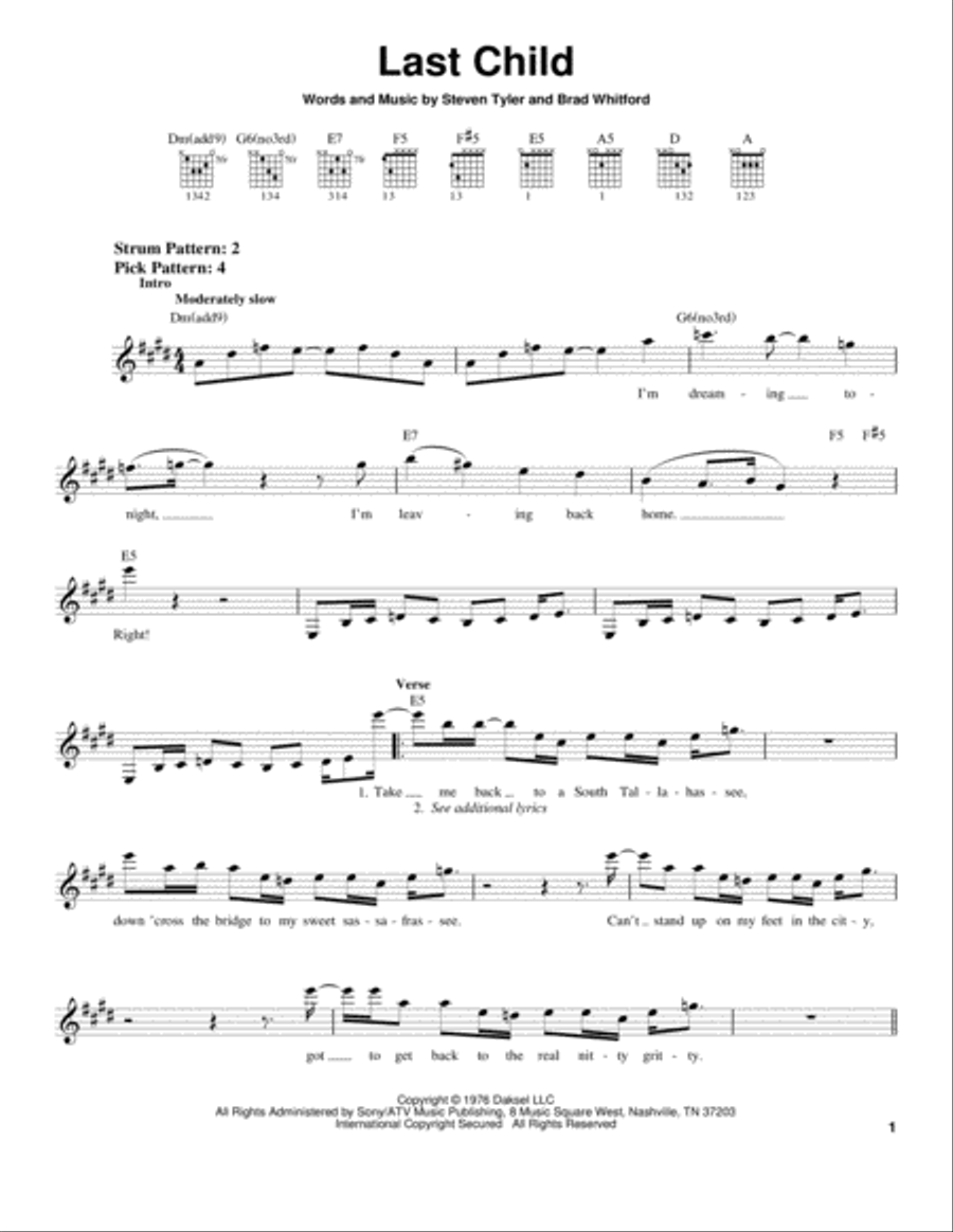 Last Child Acoustic Guitar scores gallery preview page 1