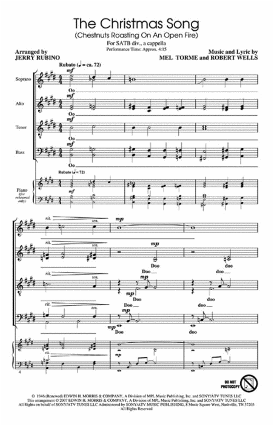 The Christmas Song The Christmas Song SSAATTBB scores gallery preview page 2