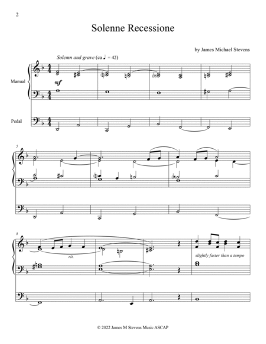 Solenne Recessione - Organ Solo Organ Solo scores gallery preview page 2